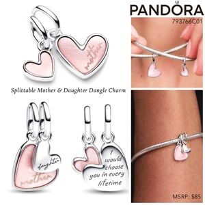 PANDORA Splittable Mother & Daughter Dangle Charm w/box